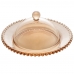 Queijeira Pearl Ambar em Cristal 20x9 cm 