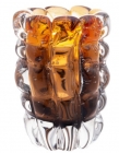 	VASO DE VIDRO P ITALY AMBAR E MARROM 